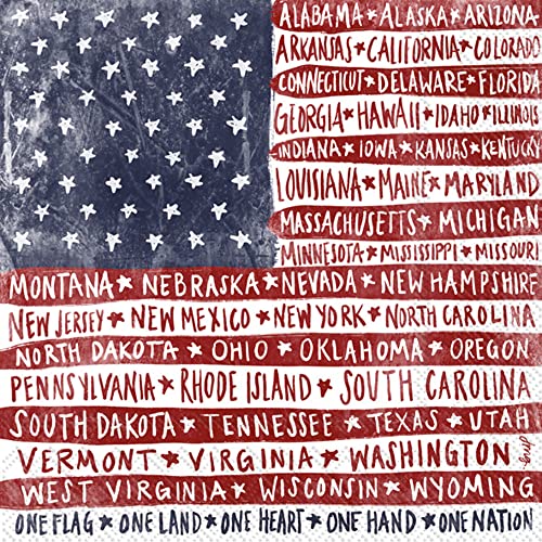 Boston International - 3-Ply 6.5" Lunch Napkins - One Flag One Nation