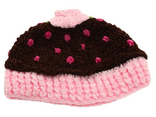 San Diego Hat Company - Infant Knit Beeanie - Brown Cupcake W/Pink - 0-6 Months