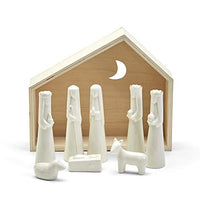 Two's Company - Joy to the World - 9 Piece Nativity Set - Porcelain White