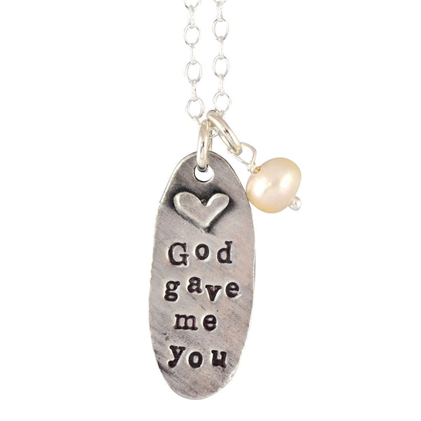 The Vintage Pearl - 18" Charm Necklace - God Gave Me You