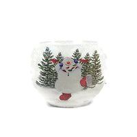 Stony Creek - Frosted Glass - 7" Oval Lighted Vase - Dancing Frosty