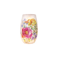 Stony Creek - Frosted Glass - 5" Lighted Vase - Spring Flowers