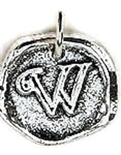 Wax Insignia - Mini Seal Charm - Silver Plated - "W"