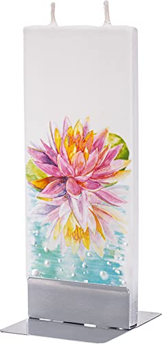 Flatyz - Twin Wick Flat Candle - Pink Water Lily