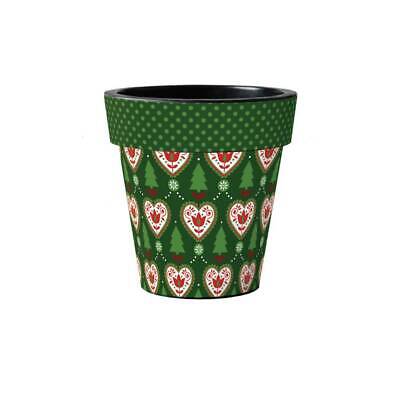 Studio M - Art Planter - 12" - Christmas Hearts