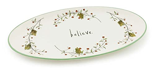 Boston International - Oval Serving Platter - Pinecones & Bells