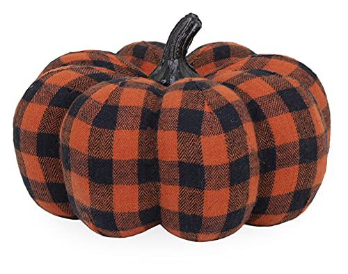 Boston International - Squat Fabric Pumpkin - Black & Orange Check