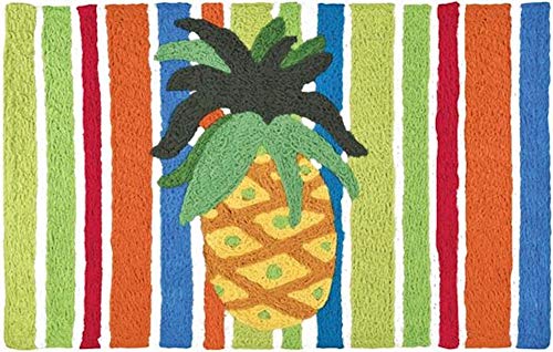 Jellybean - Indoor/Outdoor Rug - Pineapple On Watercolor Stripes