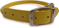 Auburn Leather - Rolled Round Dog Collar - 14"-16" - Yellow