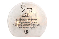 Stony Creek - Frosted Glass - 7" Round Lighted Vase - Best Friend Cat Bereavement