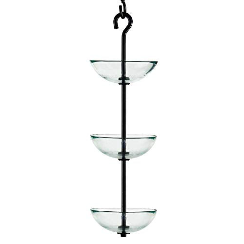 Couronne - Mosaic Birds Triple Hanging Poppy Feeder - Clear