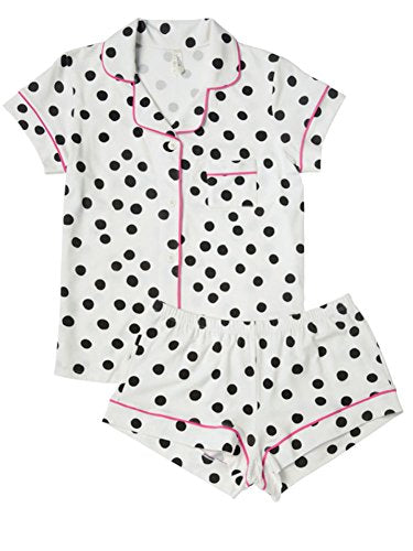 The Cat's Pajamas Knit Short Set - Sprinkle Dots - Women Large