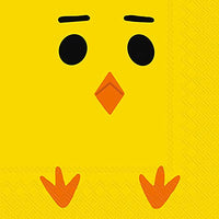 Boston International - 3-Ply 5" Cocktail Napkins - Yellow Chick
