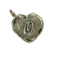 Wax Insignia - Seal Heart Charm - Silver Plated - "O"