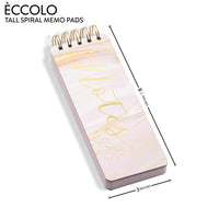 Eccolo - 3"x8.5" Spiral Memo Pad - Pink Marble