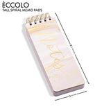 Eccolo - 3"x8.5" Spiral Memo Pad - Pink Marble