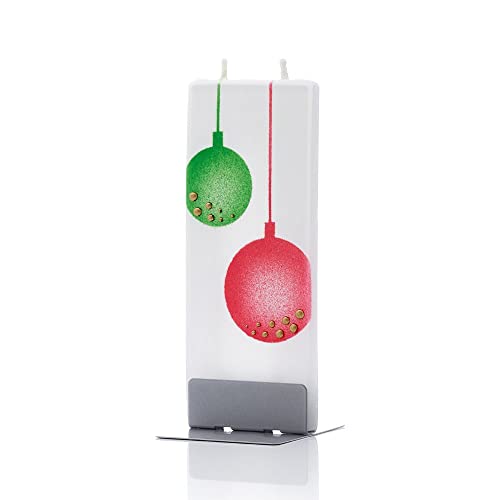 Flatyz - Twin Wick Flat Candle - Christmas Balls,