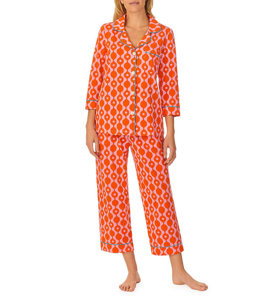 BedHead - 3/4 Sleeve Crop Stretch Jersey PJ Set - GoGo Geo - Small
