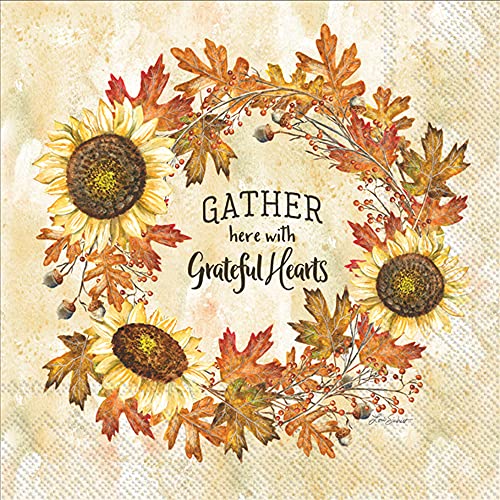 Boston International - 3-Ply 5" Cocktail Napkins - Gather Here Fall Days