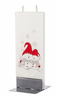 Flatyz - Twin Wick Flat Candle - Two Snowmen & Red Hats