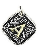 Wax Insignia - Roycroft Seal Charm - Silver Plated - "A"