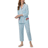 BedHead - 3/4 Sleeve Crop Jersey PJ Set - Dach-shund Through the Snow - Medium