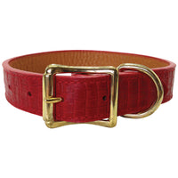 Auburn Leather - Savannah Embossed Pet Collar - 13"-16" - Red
