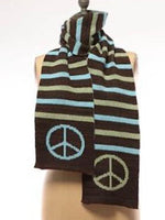 Green 3 - Women's Scarf - Peace Sign - Blue/Green
