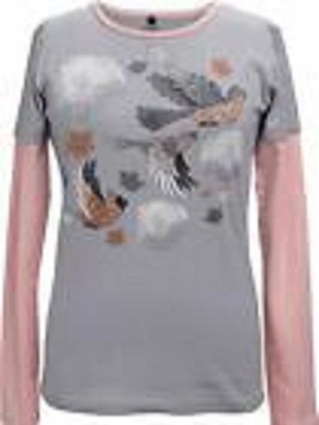 Green 3 - Women's Long Sleeve T-Shirt - Painted Birds Double-Up - Small