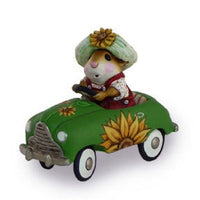 Wee Forest Folk Sunflower Petal Pusher Summer Mouse Car