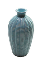 Two's Company - Artisan Carved Vases - Blue 8.25"