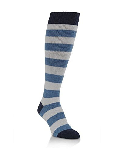 World's Softest Socks - Game Knit - Over The Calf - Blue & White - One Size