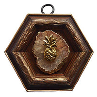 Museum Bees - Wooden Frame w/ Pineapple on Quartz - 3.5"