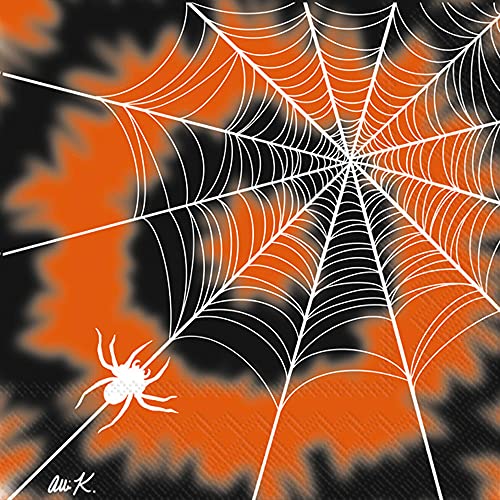 Boston International - 3-Ply 5" Cocktail Napkins - Halloween Tie Dye Web