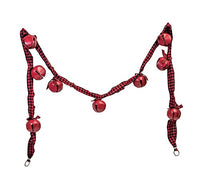 Boston International - Christmas Ribbon Garland w/ Red Jingle Bells - Red & Black Plaid