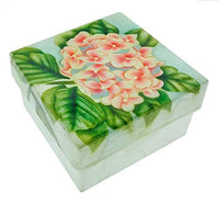 Kubla Craft - Capiz Shell Trinket Box - Hydrangea - Pink