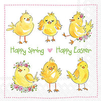 Boston International - 3-Ply 6.5" Lunch Napkins - Easter Chicks