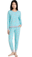 BedHead Pajamas - Women's Crew Pullover Jogger Pj Set - Happy Llamakkah - SM (US 4-6)