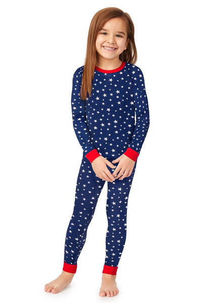 BedHead - Kids Long Sleeve Jersey PJ Set - Star Spangled - 10