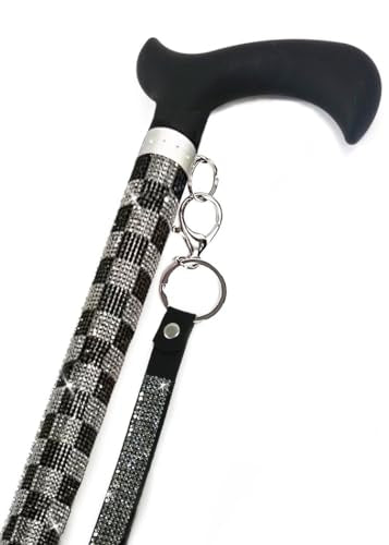 Jacqueline Kent Sugar Cane - Adjustable Cane - Crystal Check-Mate