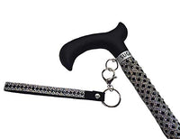 Jacqueline Kent Sugar Cane - Adjustable Cane - Silver & Black