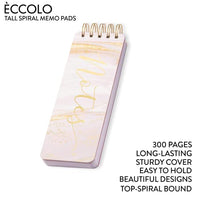 Eccolo - 3"x8.5" Spiral Memo Pad - Pink Marble