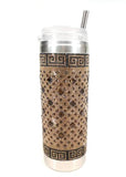 Jacqueline Kent - Designer Crystal Tumbler - Famous Key Gold & Black