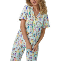 BedHead - Short Sleeve Cropped PJ Set - Fashion Hounds - Large (US 12-14)
