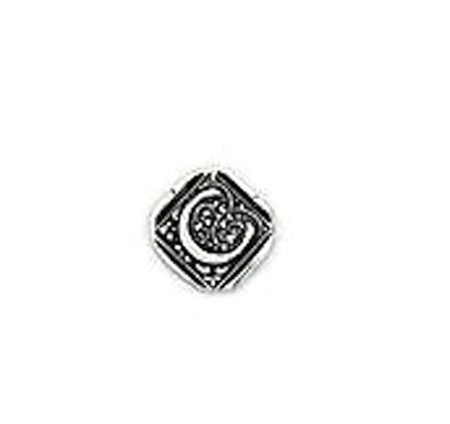 Wax Insignia - Seal Charm - Silver Plated - "C"