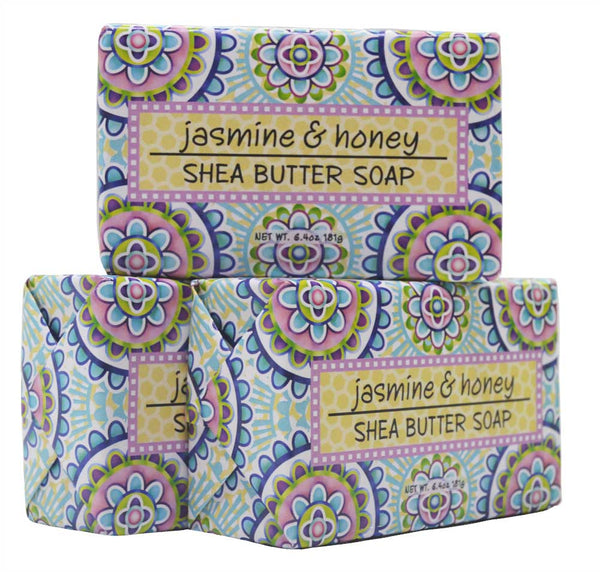 Greenwich Bay - 6.5 oz Garden Shea Butter - 3 Bar Soaps - Jasmine & Honey