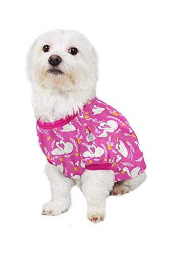 BedHead - Stretch Lounge Dog PJ - Swimming Swans - Small