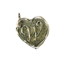 Wax Insignia - Seal Heart Charm - Silver Plated - "W"