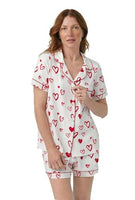 BedHead - Stretch Short Sleeve Shorty PJ Set - Love Is In The Air - X-Small (2-4)