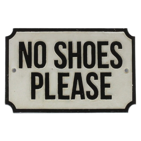 HomArt - Cast Iron Sign - No Shoes Please